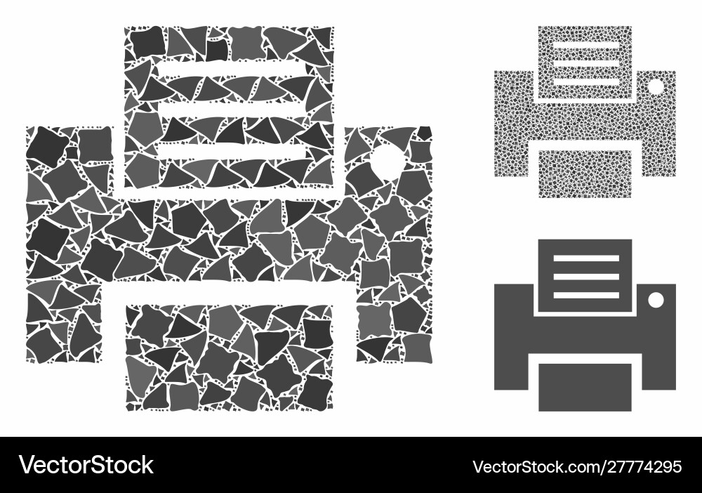 Print composition icon abrupt pieces Print composition icon abrupt pieces vector image