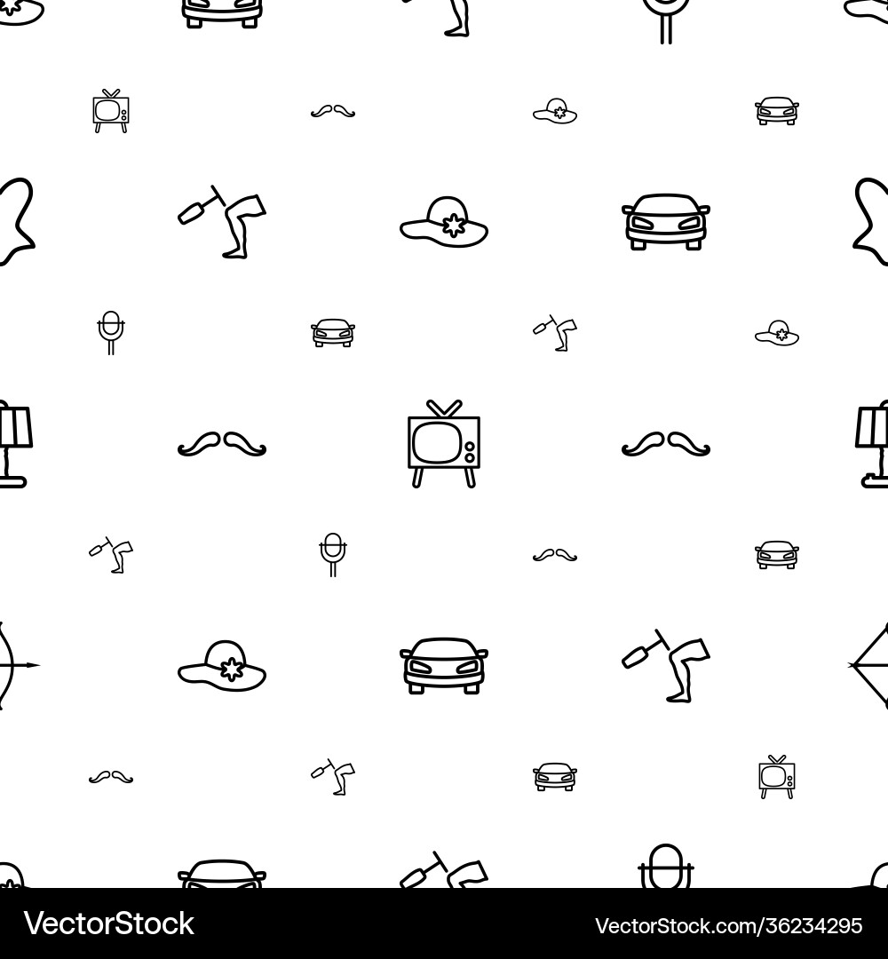 Retro icons pattern seamless white background vector image