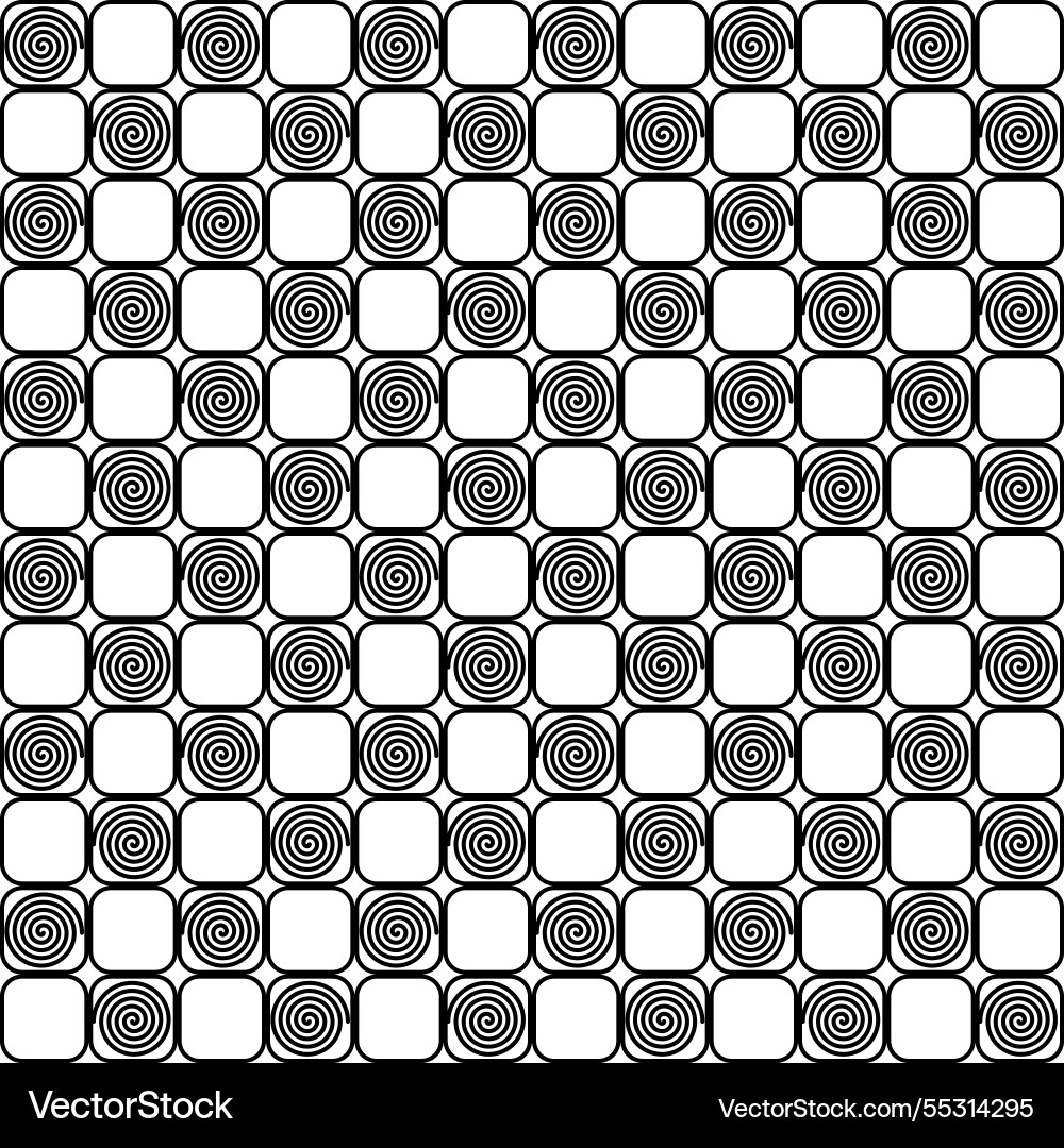 Seamless pattern spiral and square shape outline Seamless pattern spiral and square shape outline vector image