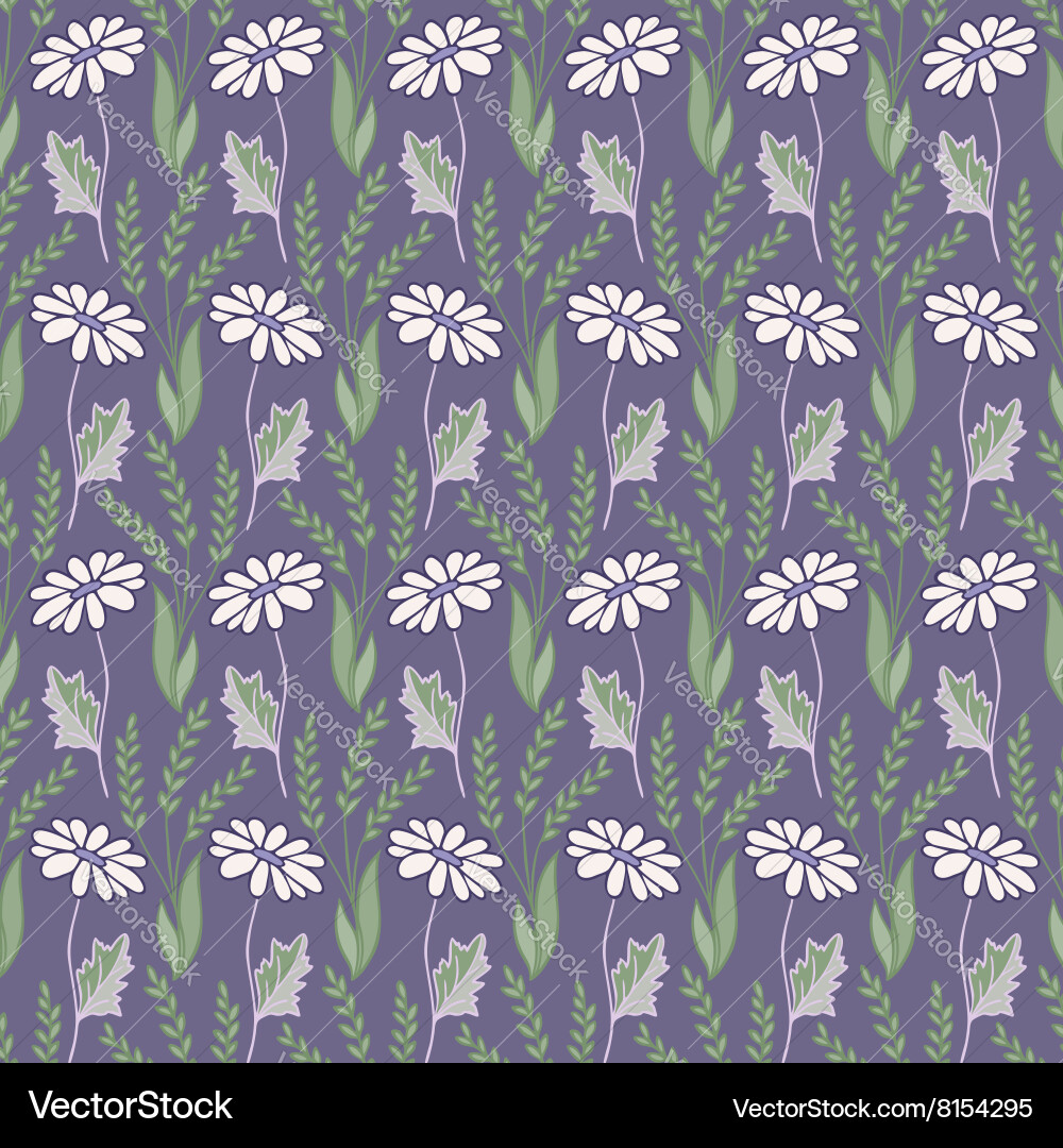 Seamless pattern with daisy Vector Image