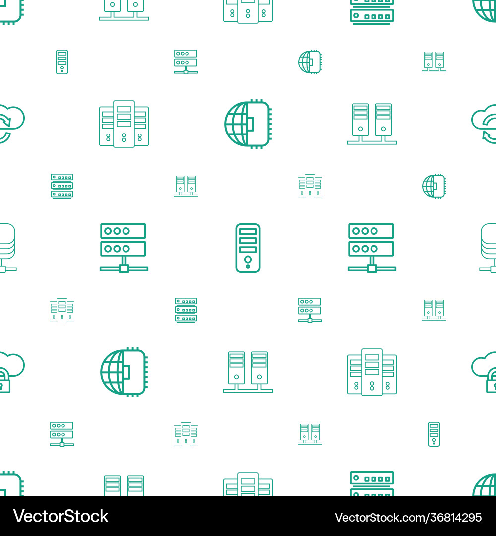 Server icons pattern seamless white background Server icons pattern seamless white background vector image