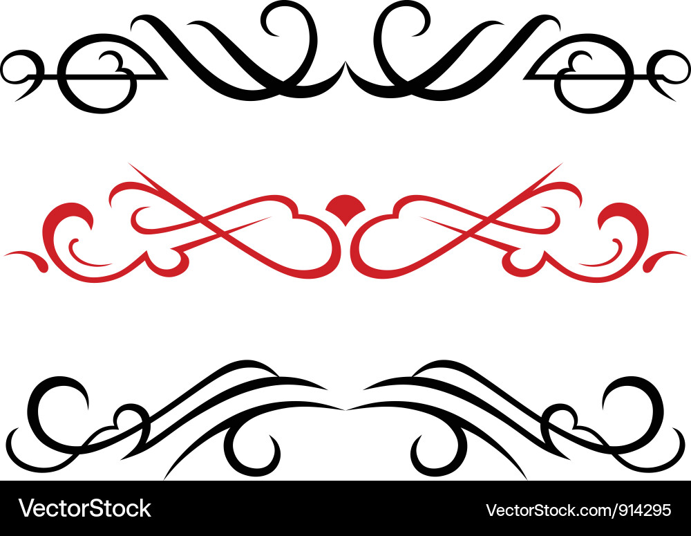 Set calligraphic design elements vector image