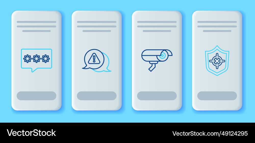 Set line exclamation mark in triangle security vector image