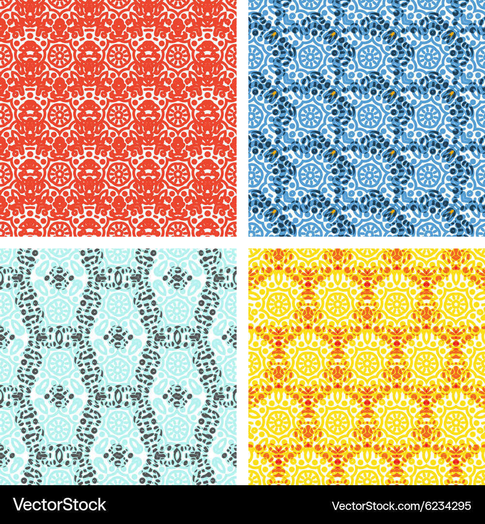 Set of knitting patterns vector image