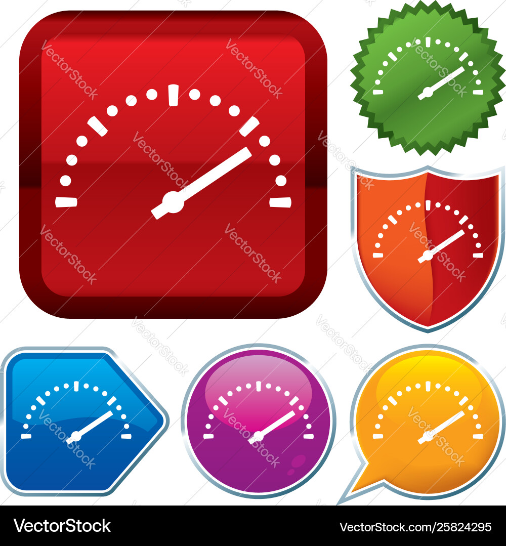 Set shiny icon series on buttons performance Vector Image