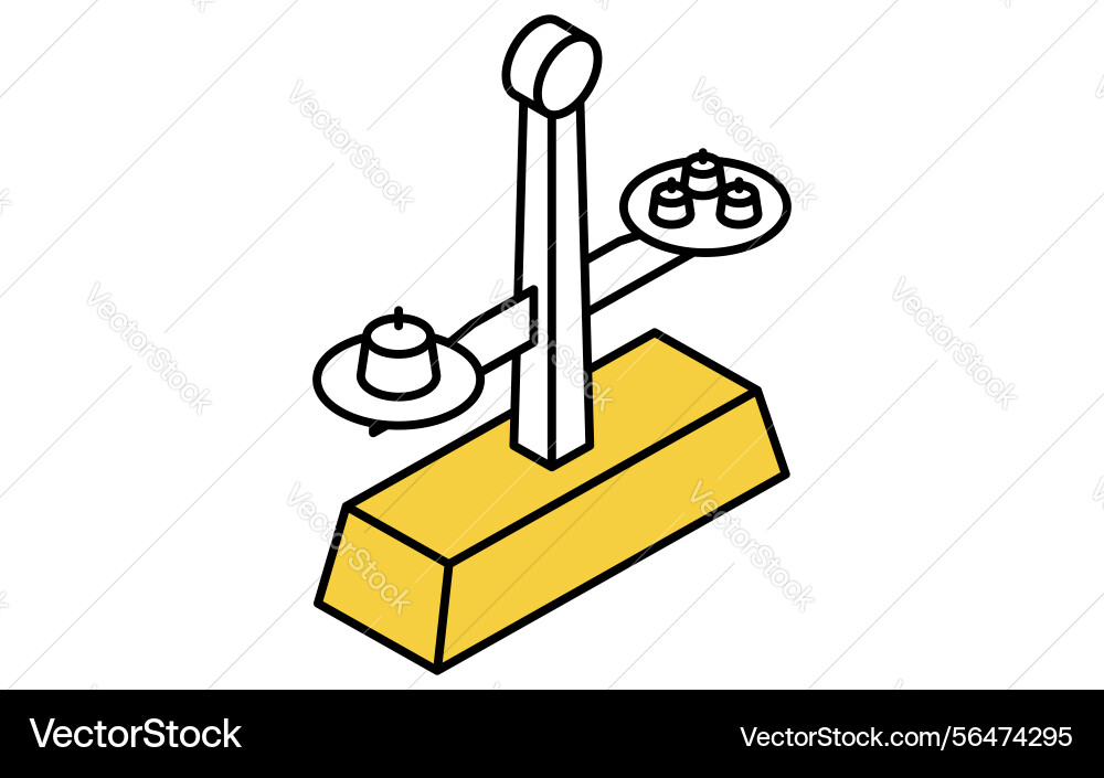 Simple line drawing icon of a scale with weights Simple line drawing icon of a scale with weights vector image