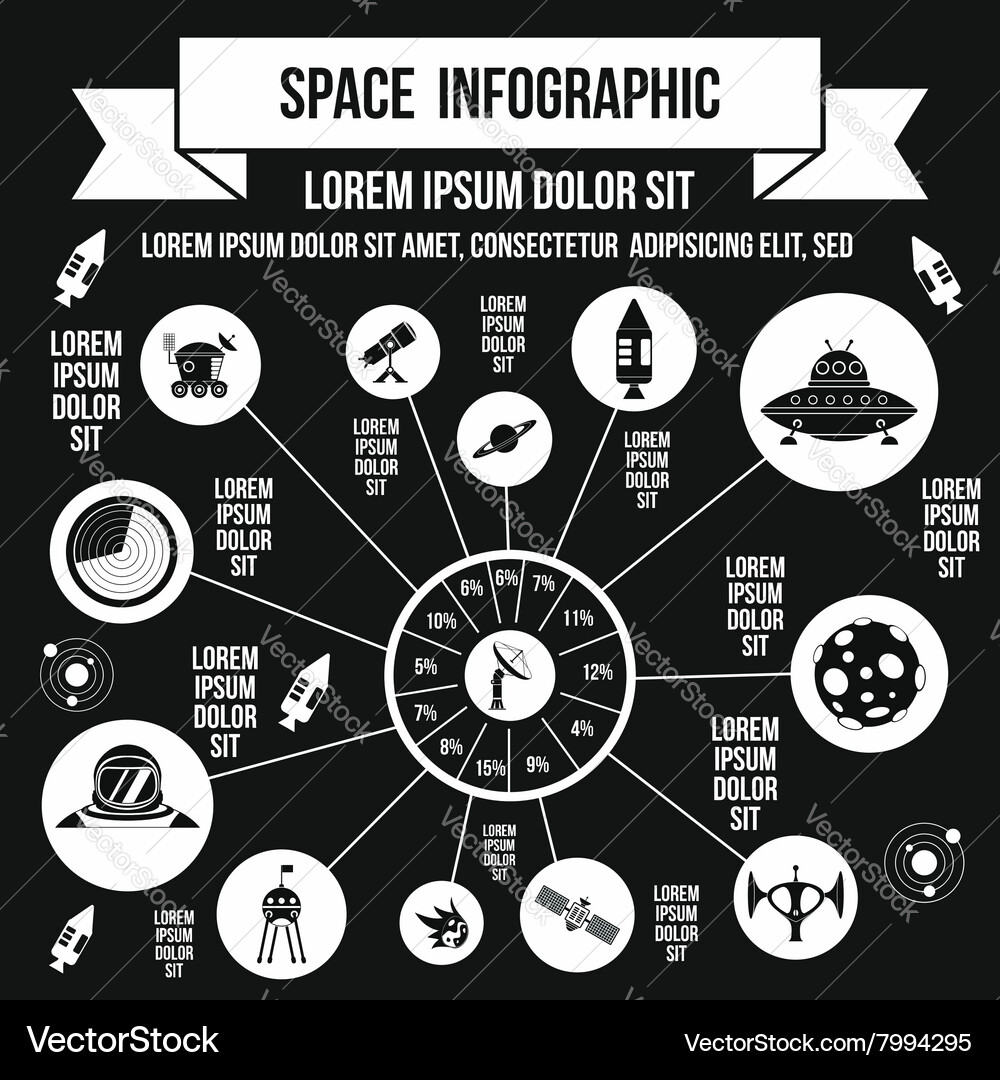 Space infographic elements simple style Vector Image
