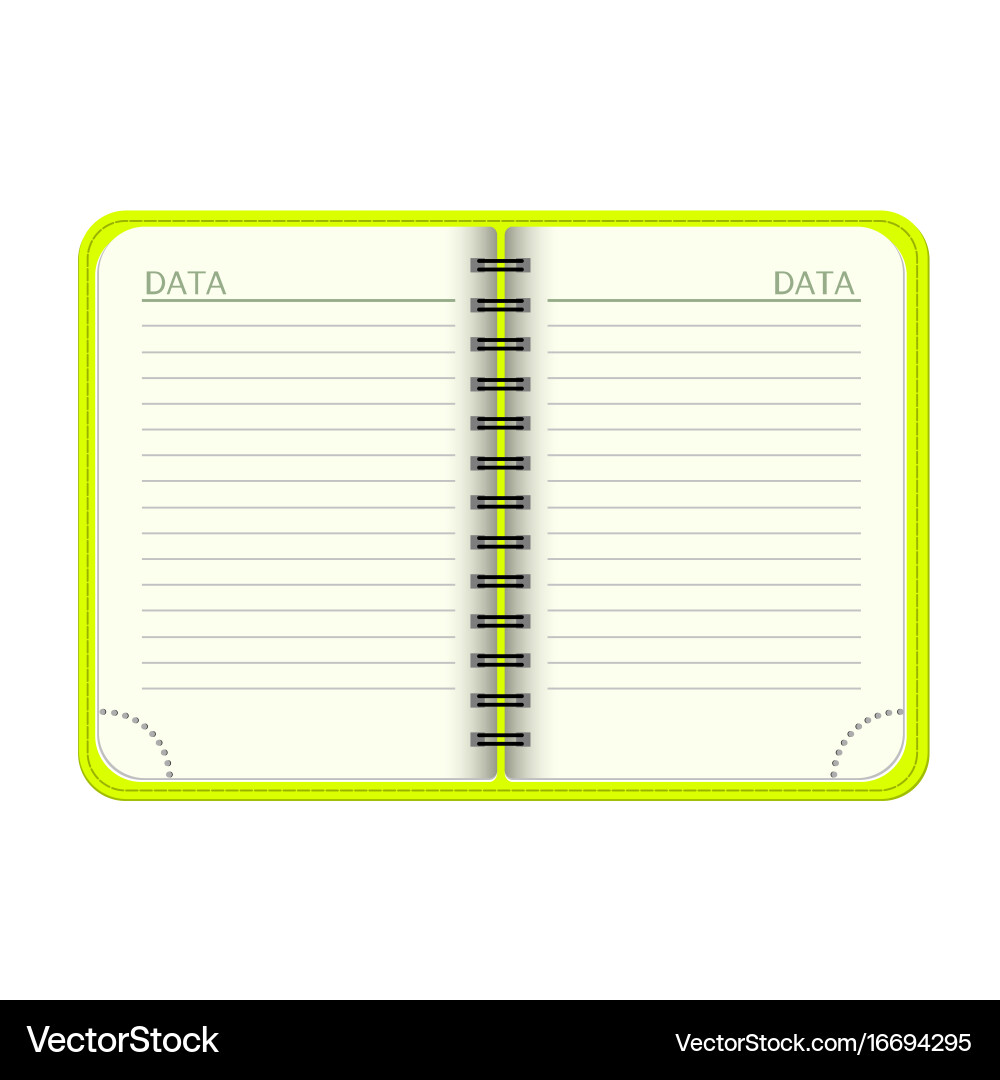 Template open a blank notepad personal vector image