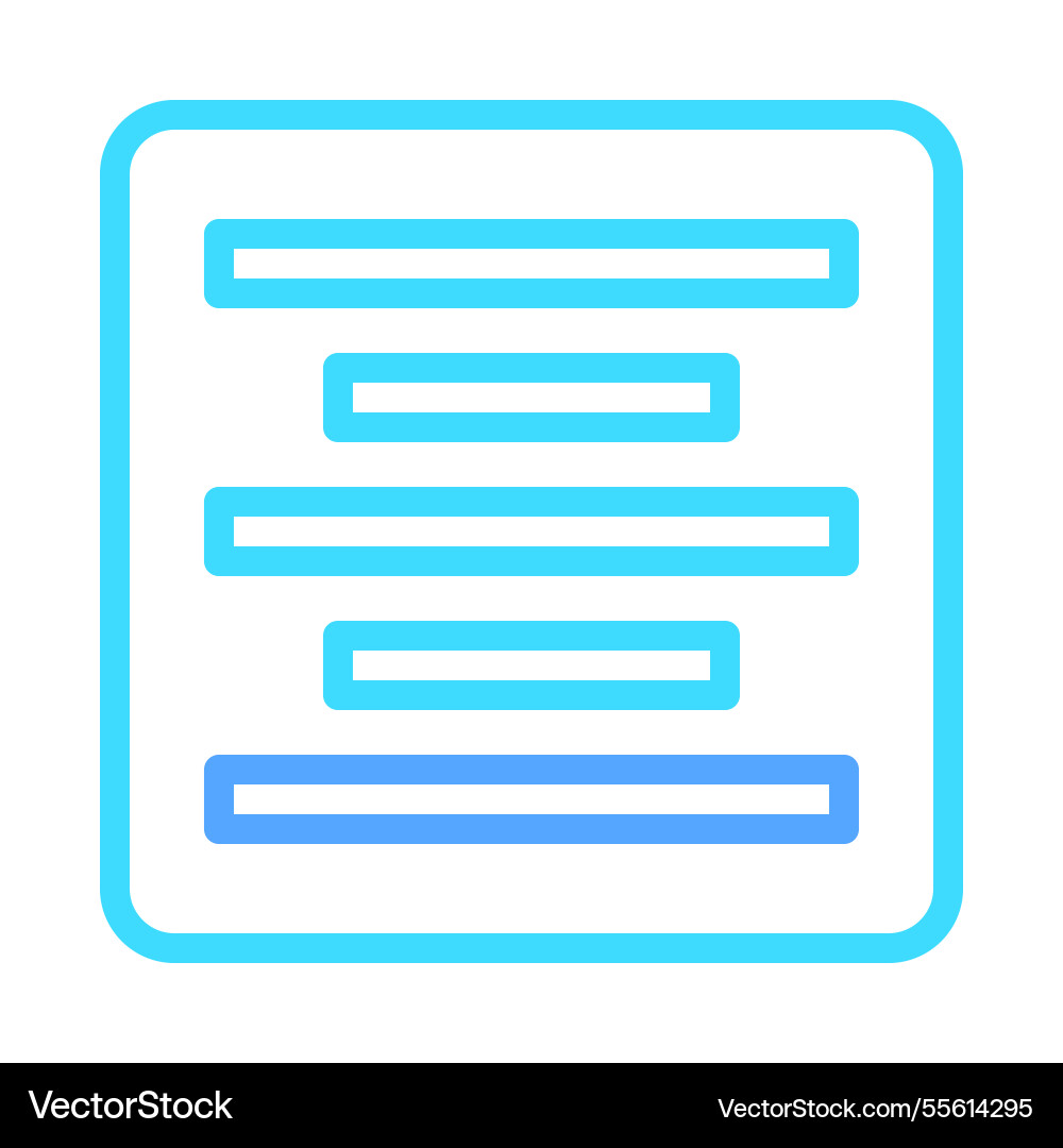 Text alignment icon design for user interface vector image