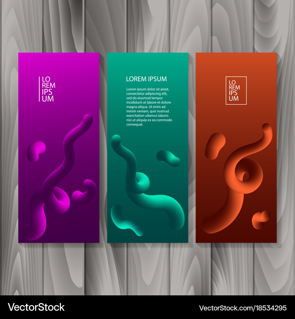 Vertical banner set with abstract dynamic Vector Image