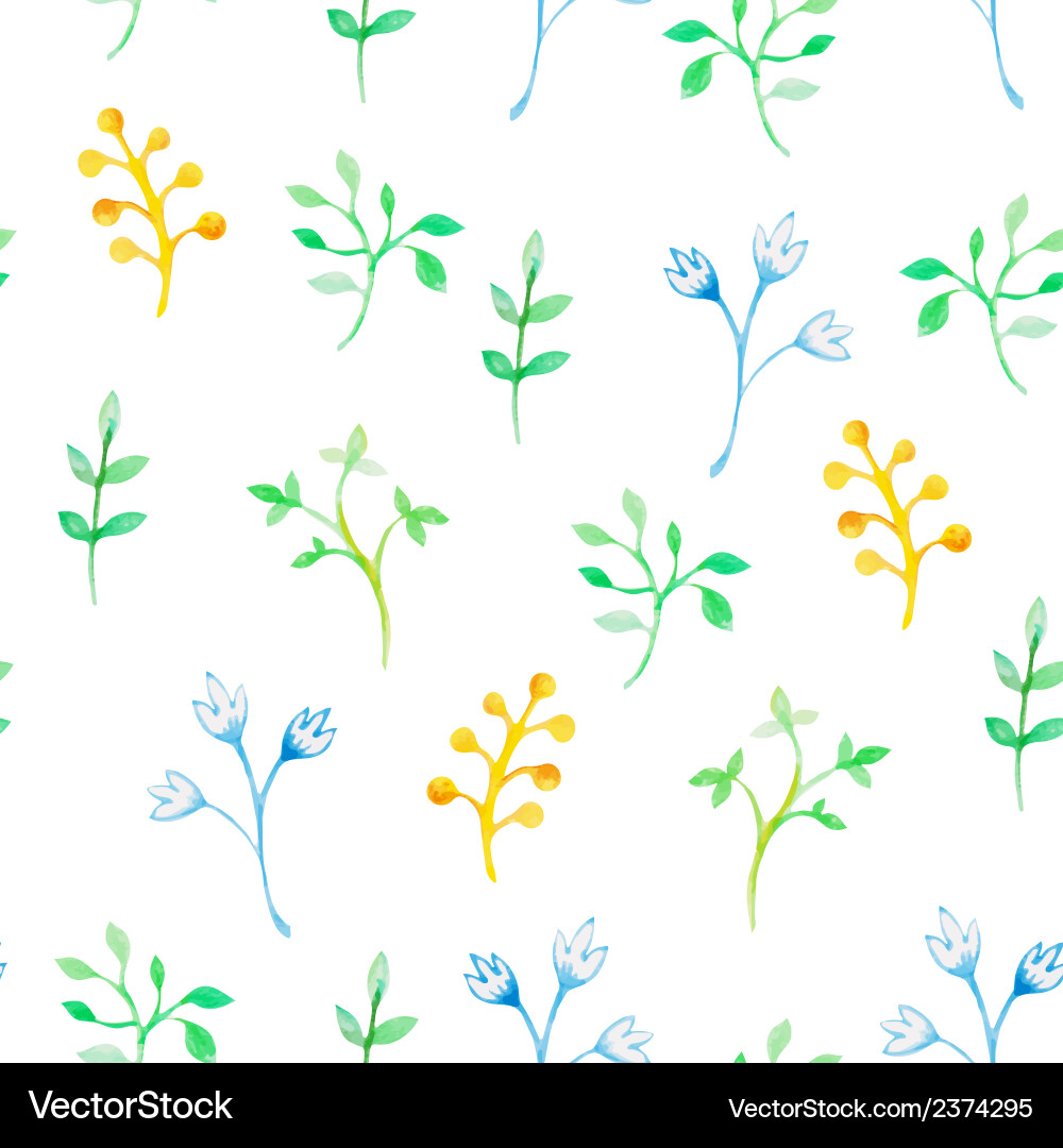 Watercolor Floral Seamless Pattern vector image