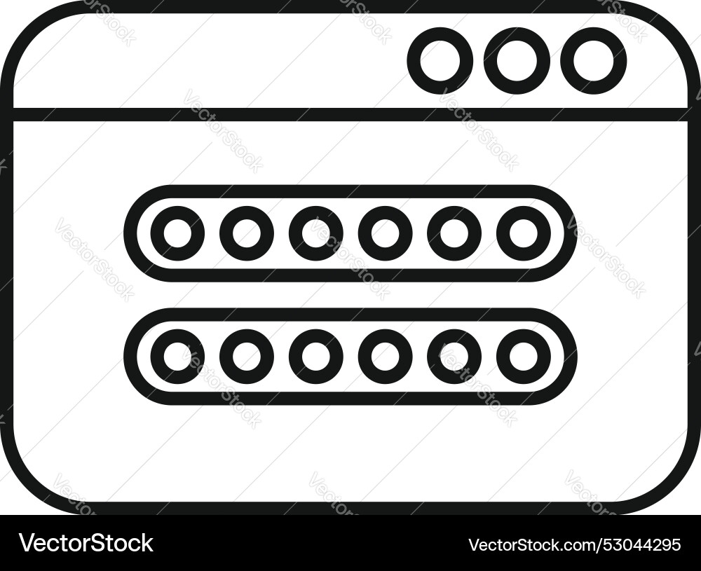 Web page showing hidden password with dots Vector Image