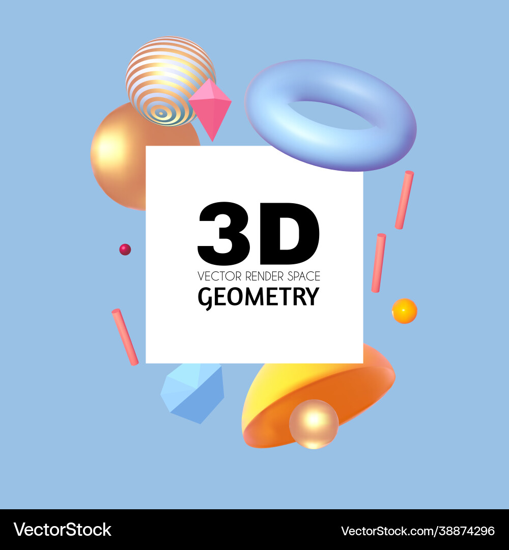 Abstract 3d geometric render background realistic Abstract 3d geometric render background realistic vector image