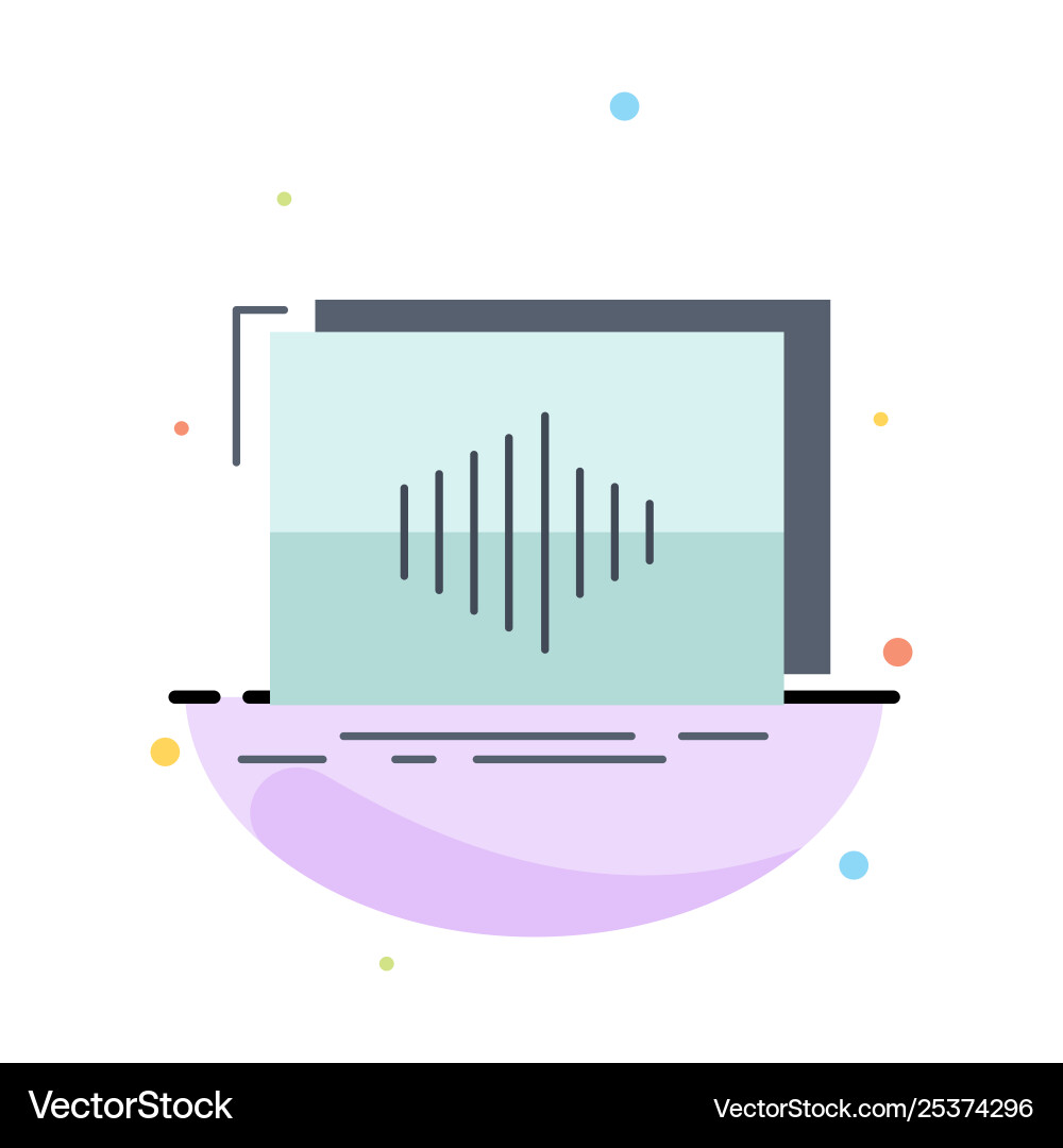 Audio frequency hertz sequence wave flat color Audio frequency hertz sequence wave flat color vector image