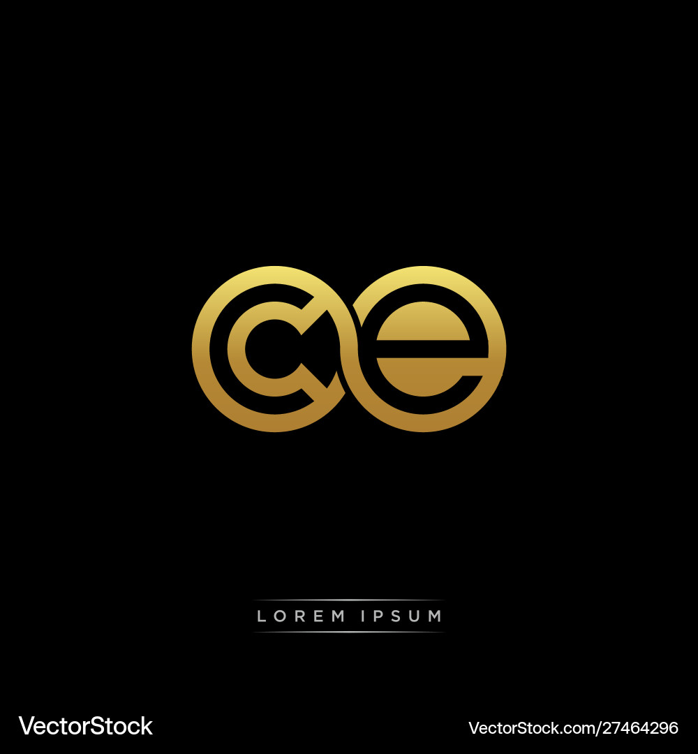 Ce initial letter linked circle capital monogram Ce initial letter linked circle capital monogram Vector Image