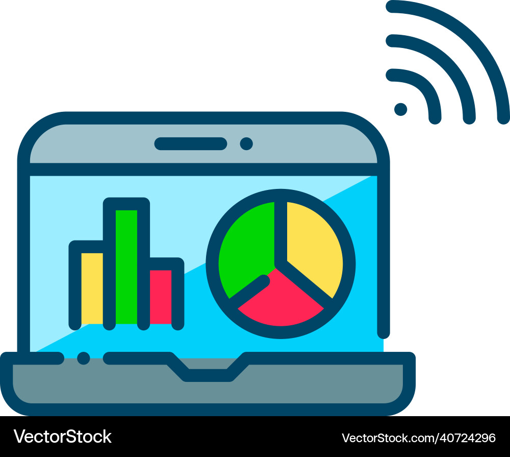 Data analysis on laptop using cloud computing Vector Image