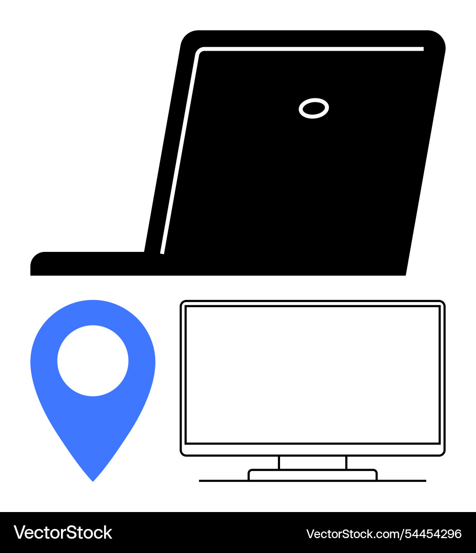 Digital tools and navigation concept with laptop Digital tools and navigation concept with laptop vector image