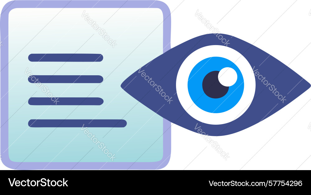 Document view icon privacy monitoring file vector image