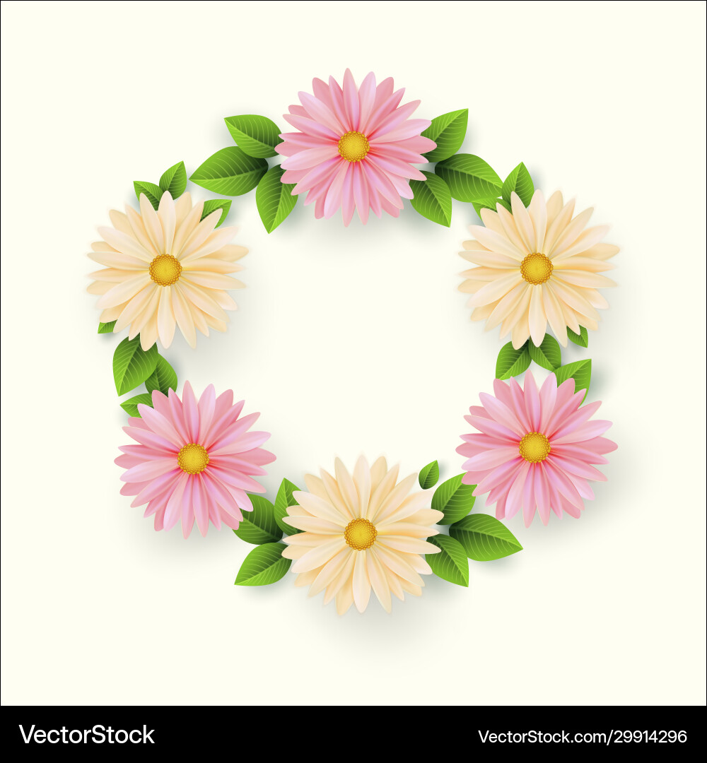 Frame spring flowers with leaves sale Frame spring flowers with leaves sale vector image