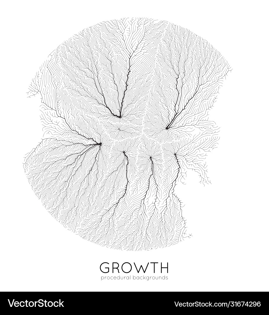 Generative branch growth pattern round Generative branch growth pattern round Vector Image