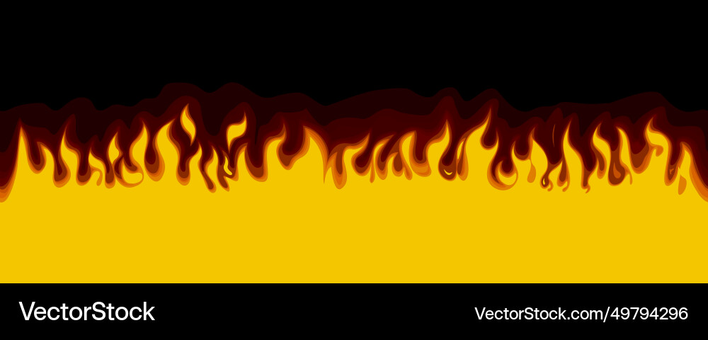 Horizontale nahtlose Flammenmuster auf einem Schwarz Horizontale nahtlose Flammenmuster auf einem Schwarz vektorbild