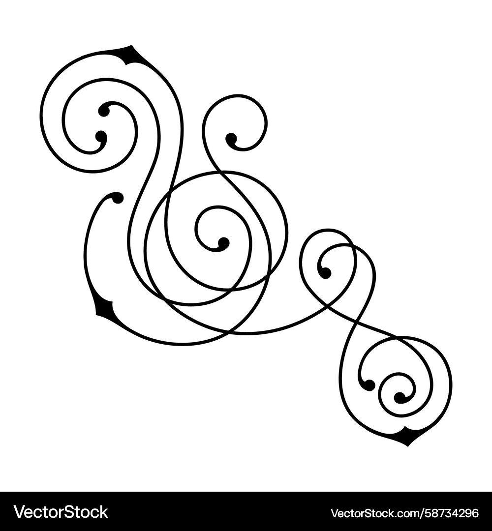 Line curl element modern decorative linear Vector Image