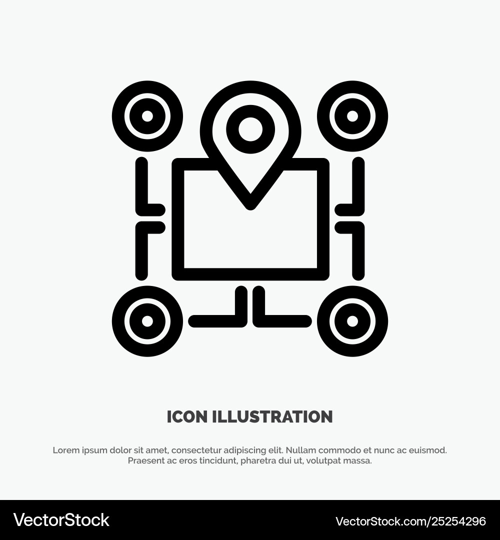 Location map chip area pointer line icon Vector Image