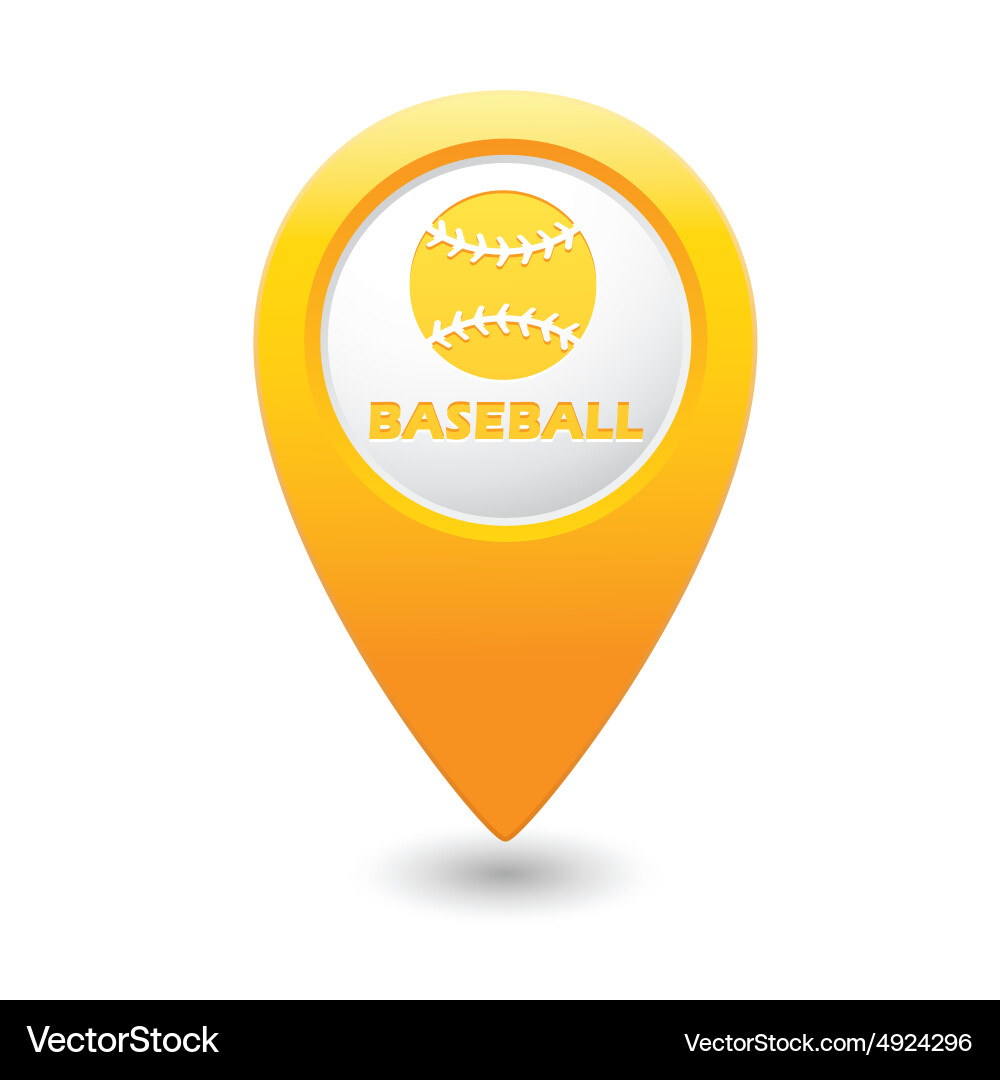 Map pointer with baseball icon vector image