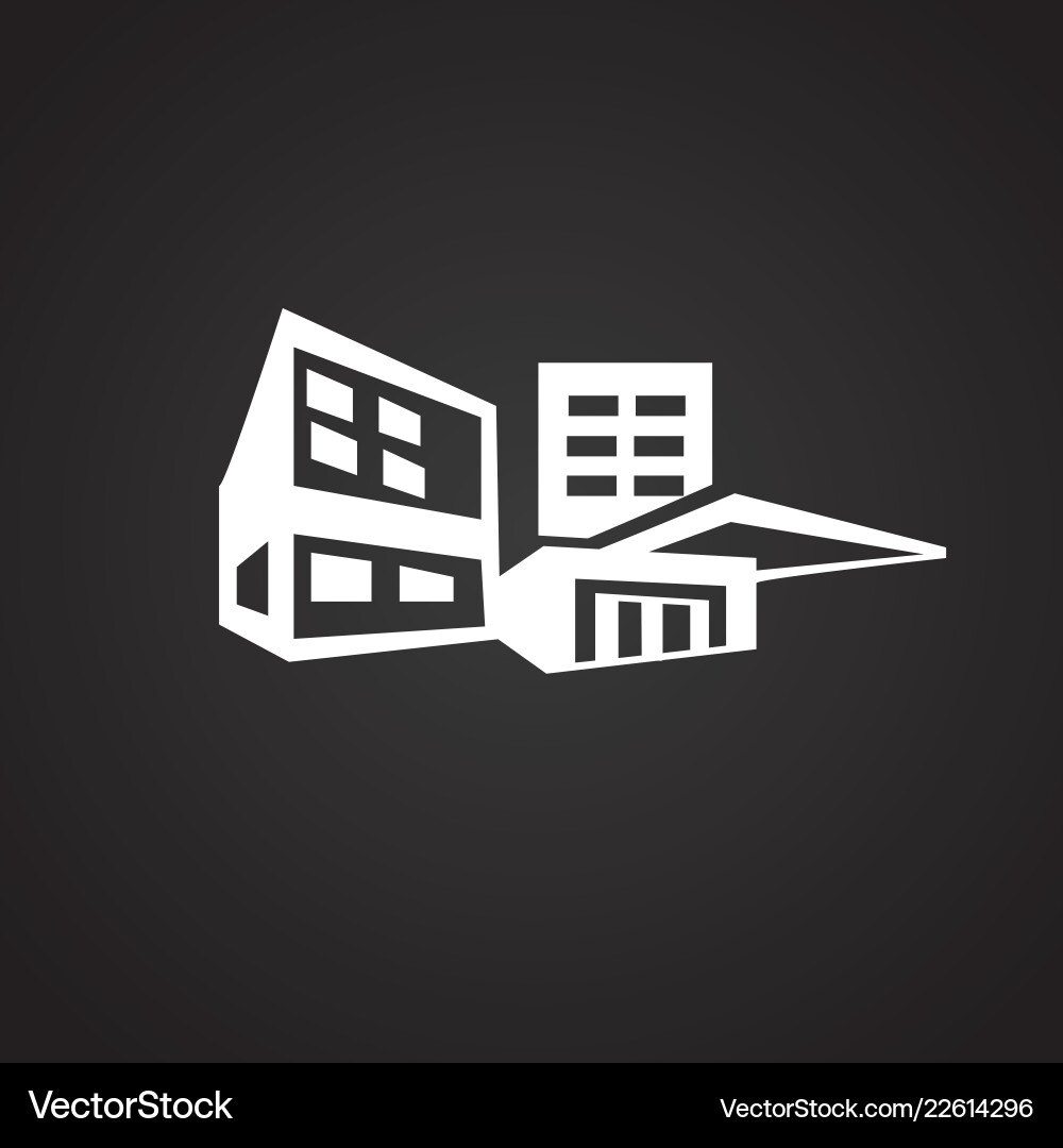 Modern architecture building on black background Modern architecture building on black background vector image