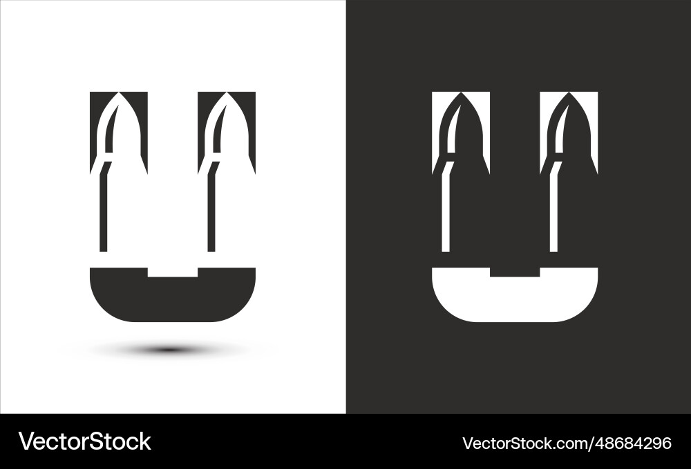 Modern logo design initial u combine with bullet Modern logo design initial u combine with bullet Vector Image