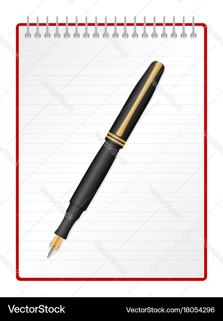 Notebook and pen vector image