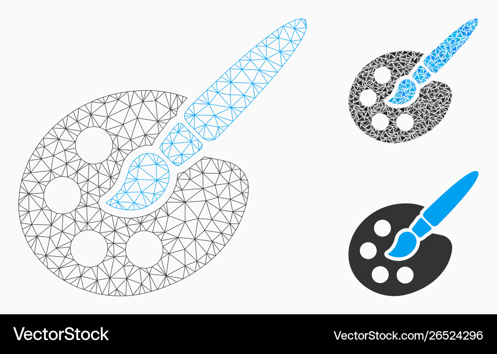 Paint tools mesh network model and triangle Paint tools mesh network model and triangle vector image