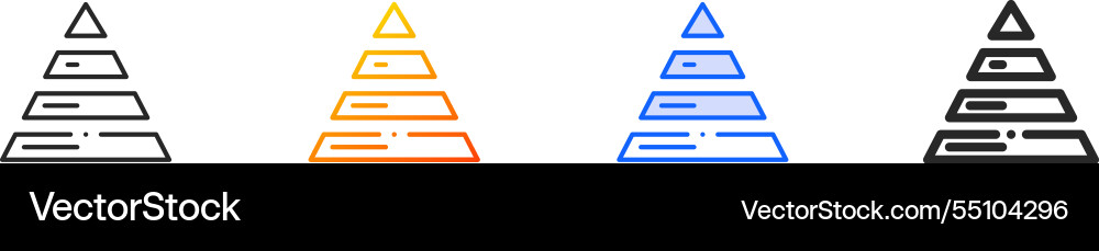 Pyramid chart iconthin linear gradient blue Pyramid chart iconthin linear gradient blue vector image