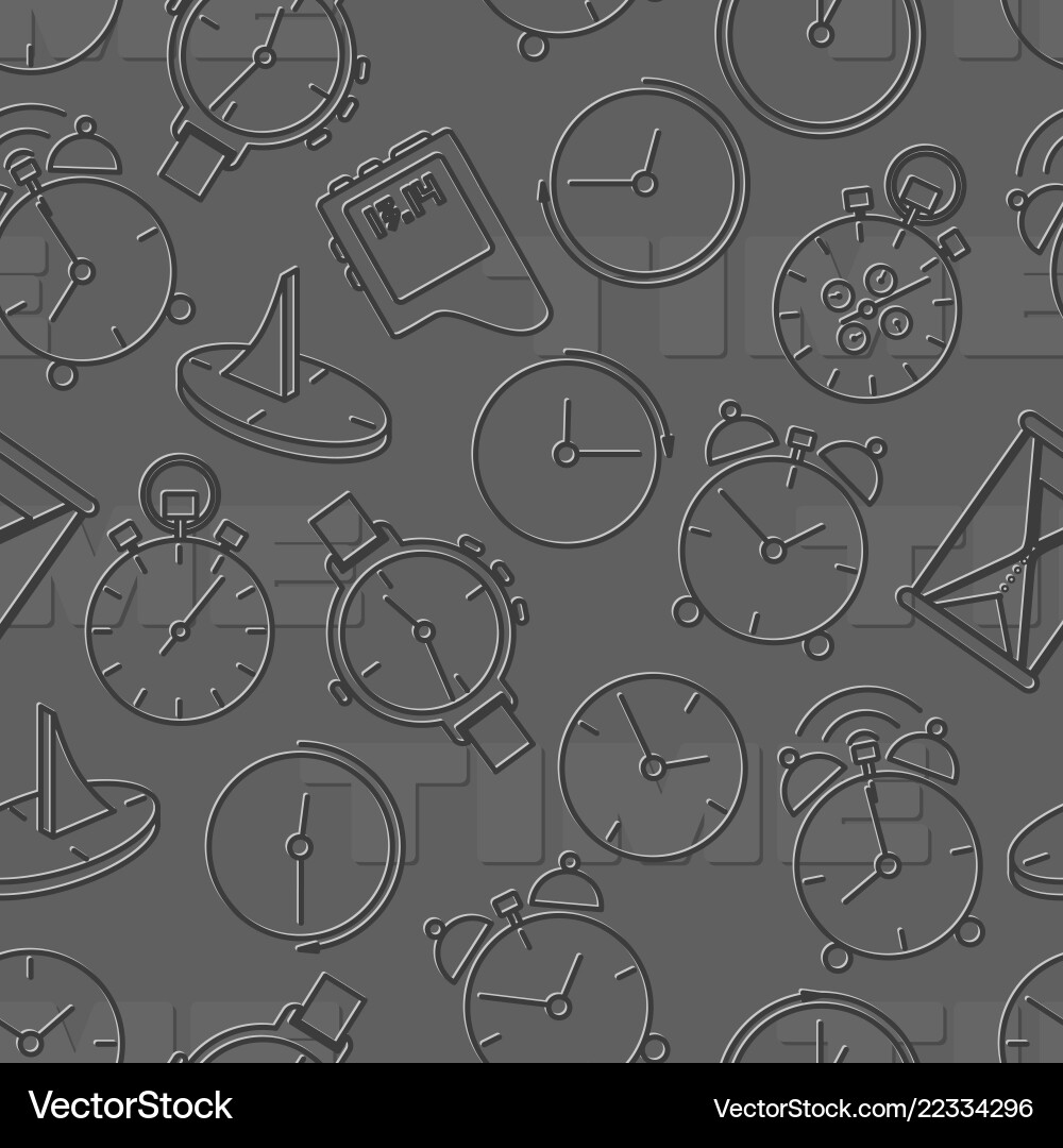 Seamless pattern composed of images hours vector image