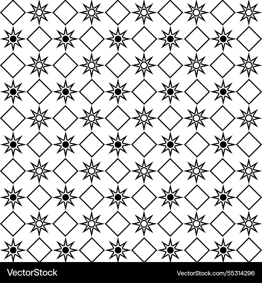 Seamless pattern star circle and square shape Seamless pattern star circle and square shape vector image