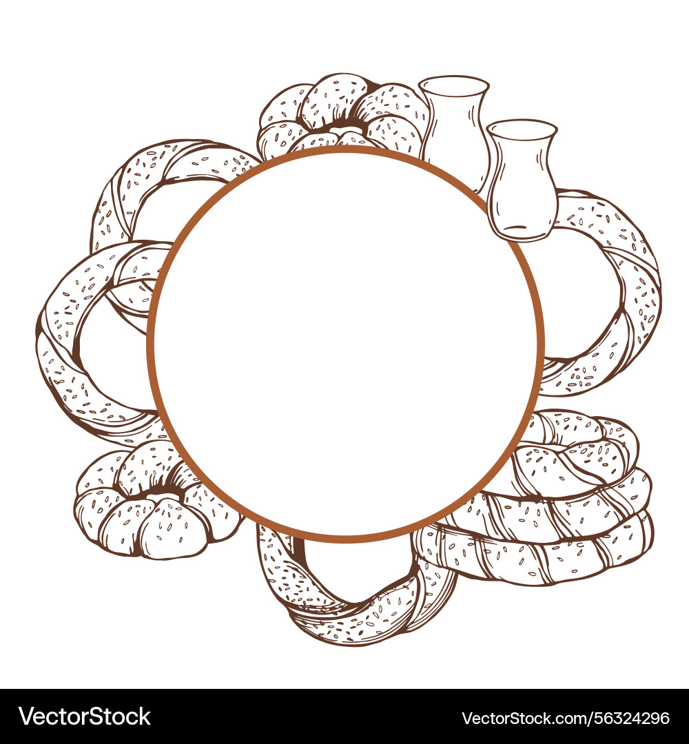 Simit frame sketch Vector Image