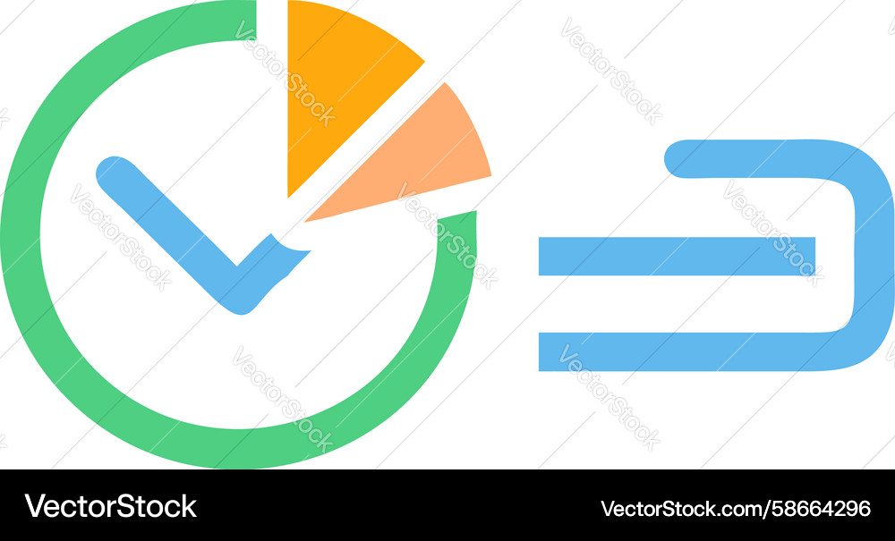 Task completion on time checkmark clock icon Vector Image