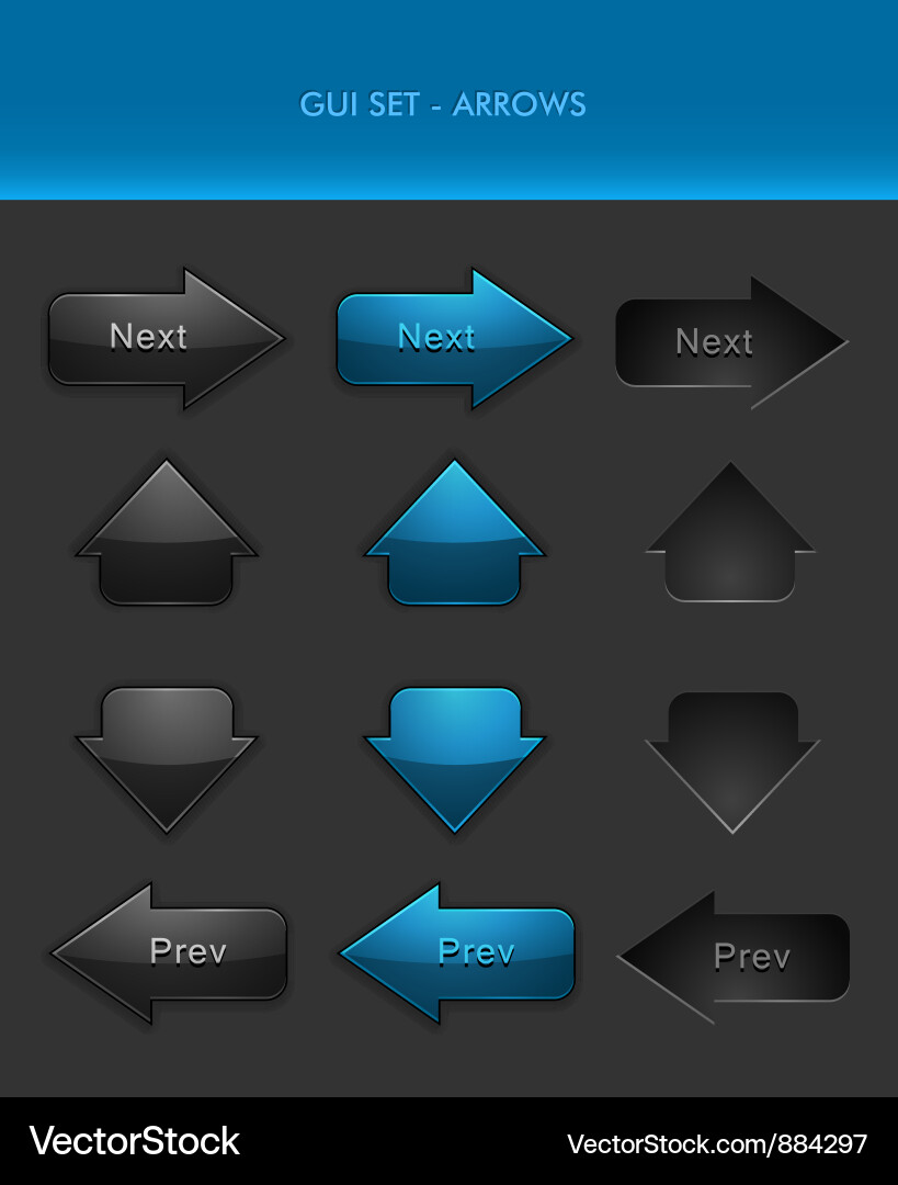 Arrow UI Elements - Set Vector Image