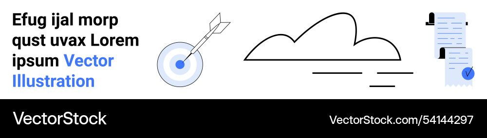 Business strategy and cloud computing target Business strategy and cloud computing target vector image