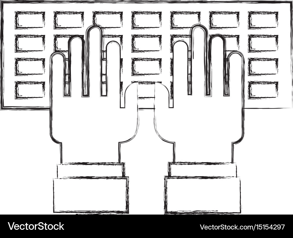 Computer keyboard with hands user vector image