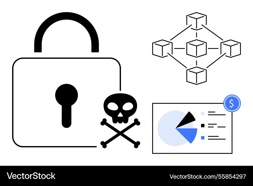Cybersecurity risks with blockchain data Cybersecurity risks with blockchain data vector image