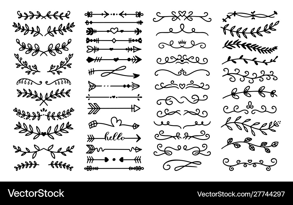 Decorative text dividers floral ornament border Decorative text dividers floral ornament border vector image