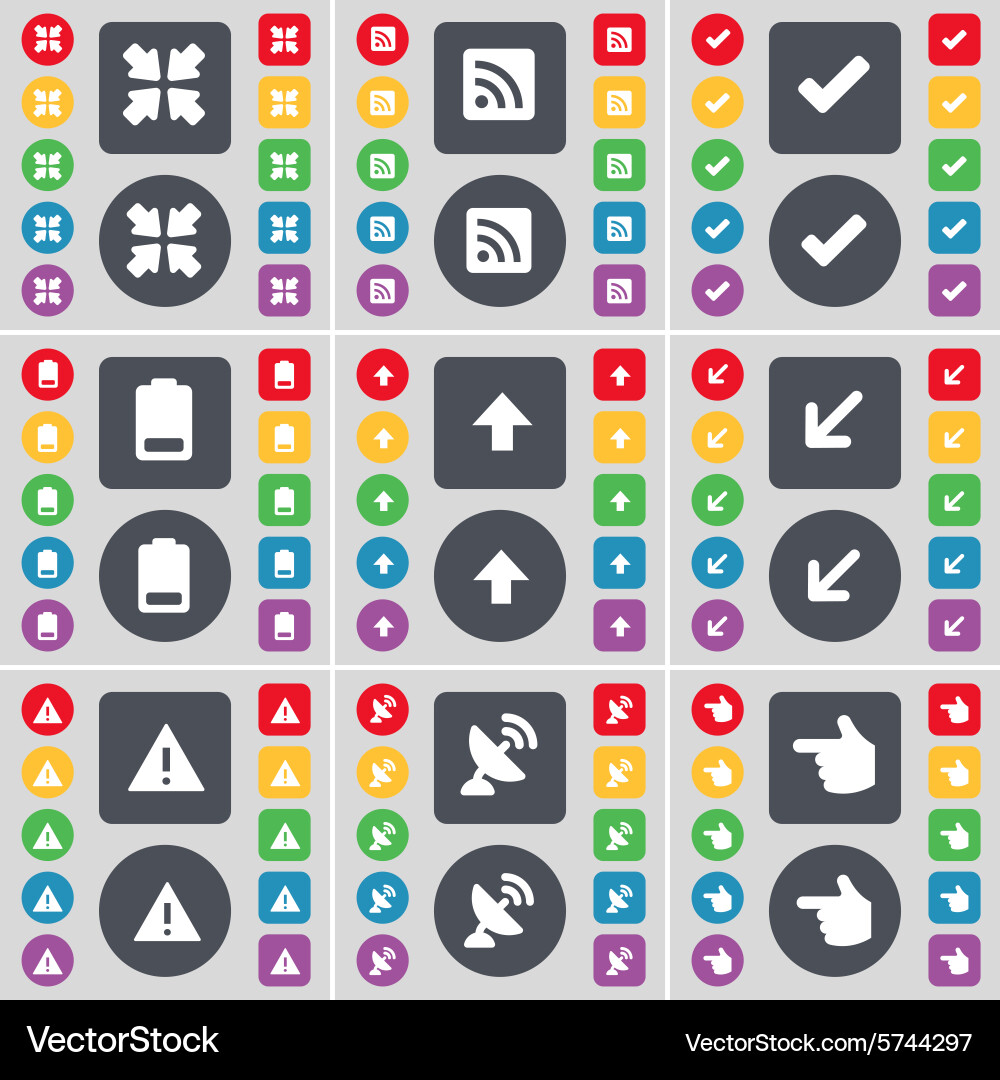 Deploying screen rss tick battery arrow up warning vector image