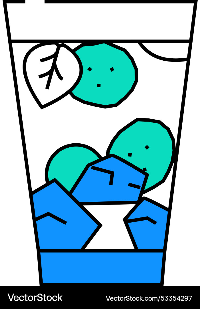 Drink with cucumber icon color Vector Image