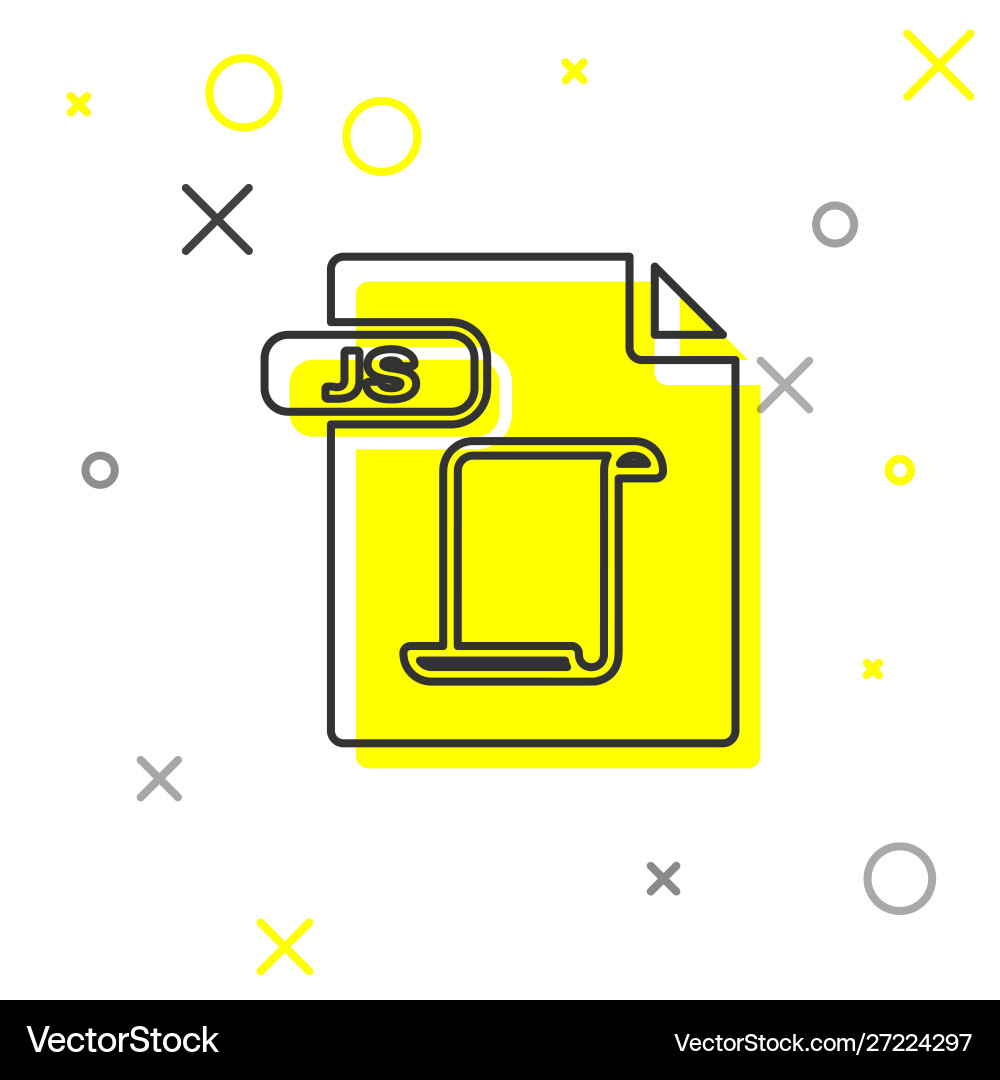 Grey line js file document download button Grey line js file document download button vector image