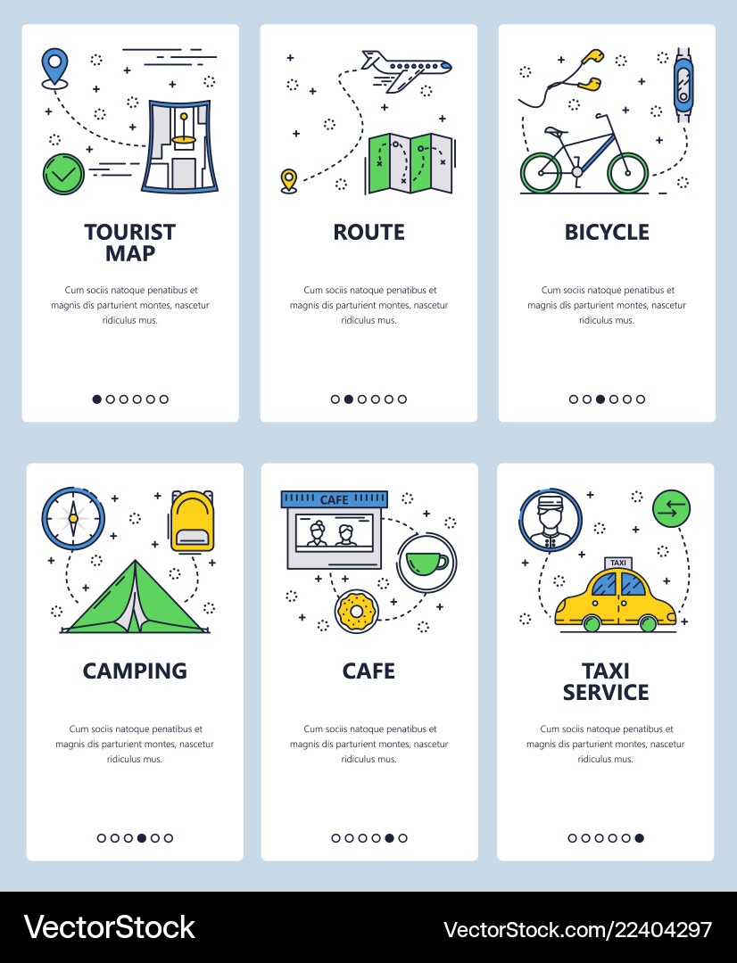 Line art web and mobile app template set Line art web and mobile app template set vector image