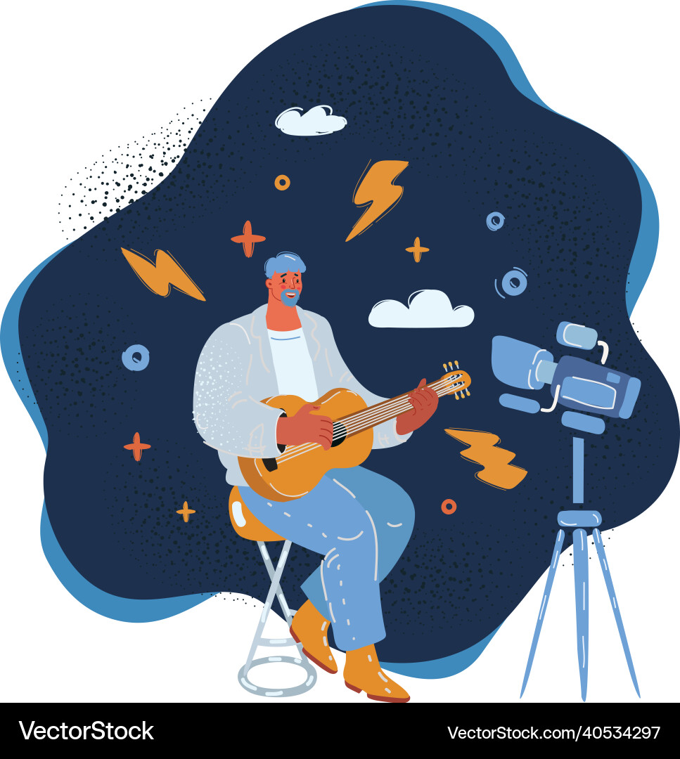 Man make tutorial video Man make tutorial video Vector Image