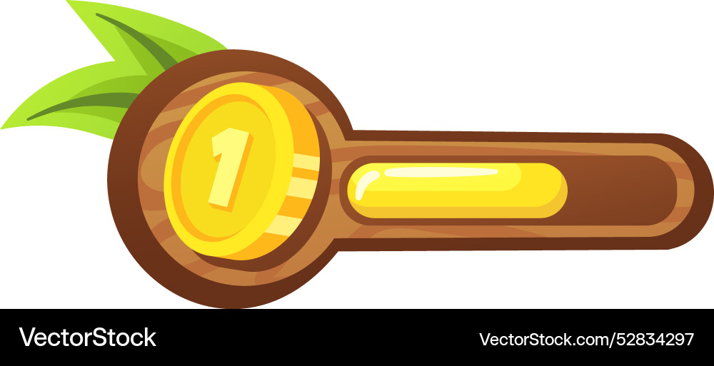 Money point bar for game ui cartoon style element Vector Image