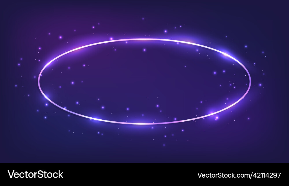 Neon frame with shining effects and sparkles Neon frame with shining effects and sparkles Vector Image