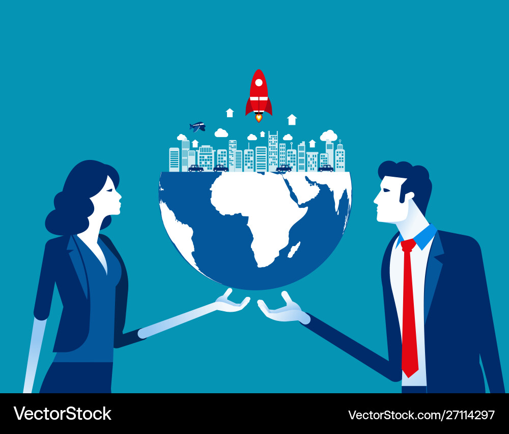 Organization holds globe concept business Organization holds globe concept business vector image